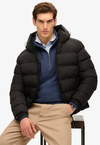 Superdry & Co HOODED SPORTS PUFFER  - Vinterjakker - black