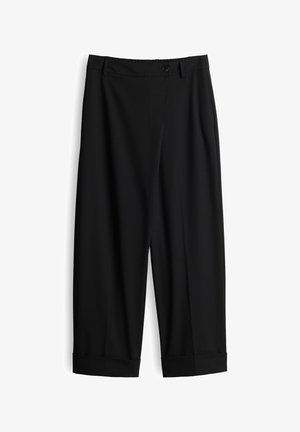 OPUS, RELAXED TURN-UP FIT - Stoffhose - black