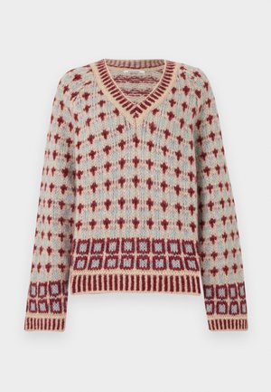 NORWEGIAN V NECK - Jersey de punto - red