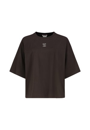 Eight 2 Nine, EIGHT 2 NINE SHIRT MIT KLEINEN BESTICKUNGEN - Basic T-shirt - dark-brown