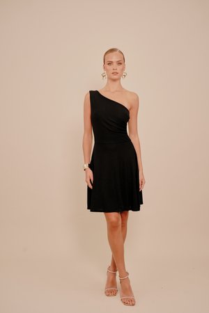 ANGIE ONE SHOULDER SKATER - Denné šaty - black