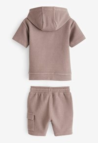 Next SHORT SLEEVE SET - REGULAR FIT - Felpa con cappuccio - tan brown