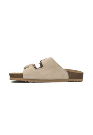 ESTRO, CZARNE KLAPKI DAMSKIE Z GRUBYMI PASKAMI ESTRO ER00115133 36 - Pantolette flach - beige