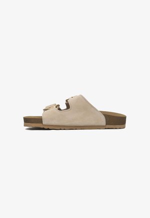ESTRO, CZARNE KLAPKI DAMSKIE Z GRUBYMI PASKAMI ESTRO ER00115133 36 - Pantolette flach - beige