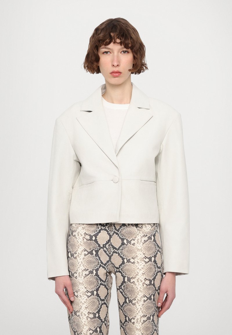 STUDIO ID - MIMI  - Leather jacket - off white, Enlarge