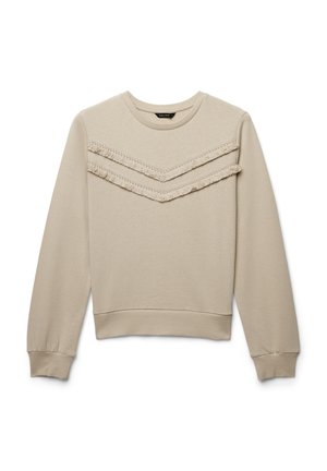 GIROCOLLO CON FRANGE - Sweatshirt - tortora chiaro