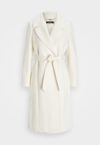 BELTED WOOL BLEND WRAP COAT - Klasszikus kabát - moda cream