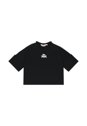 Lonsdale, LONSDALE FRAUEN T-SHIRT CROPPED OVERSIZE WANDYLAW - Camiseta estampada - black white