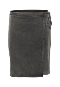 Kaffe Curve Zavinovacia sukňa - medium grey denim