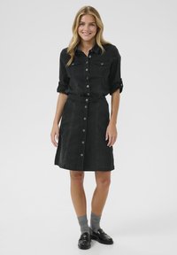 Cream UNIFORMA - A-vonalú szoknya - black washed denim