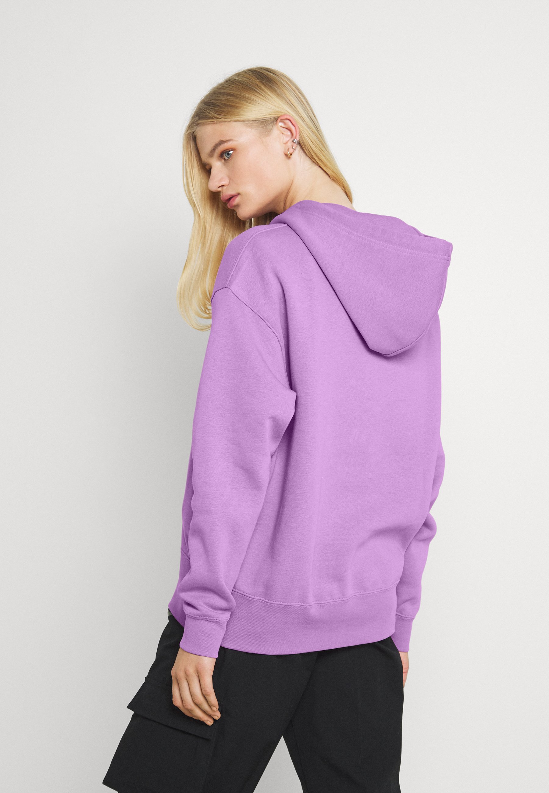 nike mini swoosh oversized hoodie in violet purple