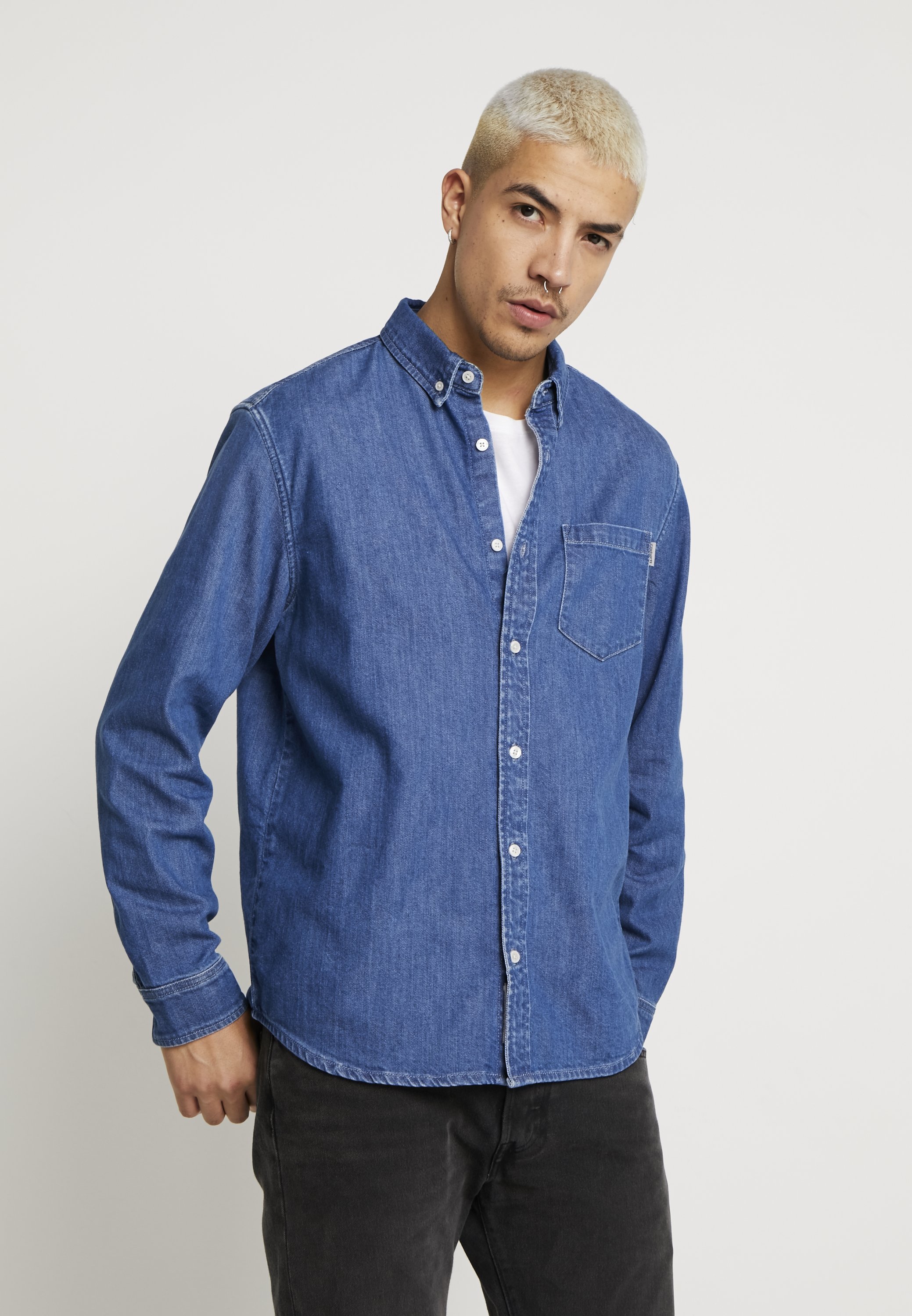 Carhartt WIP CIVIL JANESVILLE Skjorte blue stone washed Carhartt WIP CIVIL JANESVILLE - Skjorte - blue stone washed