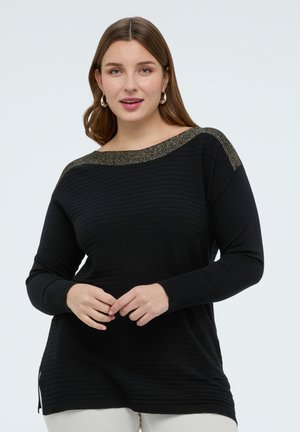 MIT SCOLLO A BARCHETTA  - Maglietta a manica lunga - nero