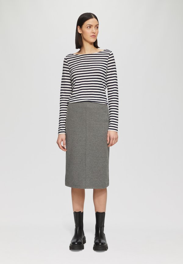 MIT ZIERNAHT - Bleistiftrock - graphit