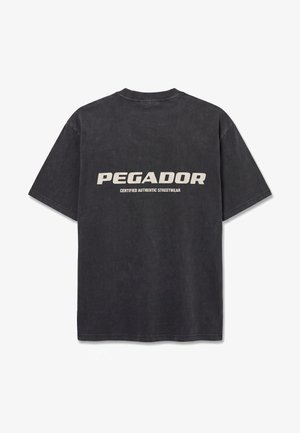 Pegador, COLNE LOGO - Nyomott mintás póló - vintage black/cream