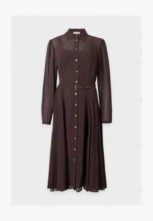 MICHAEL Michael Kors, LS GGT SHIRT DRESS - Риза-рокля - chocolate