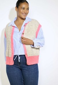 LolaLiza STRIPED  - Kardigan - lt beige