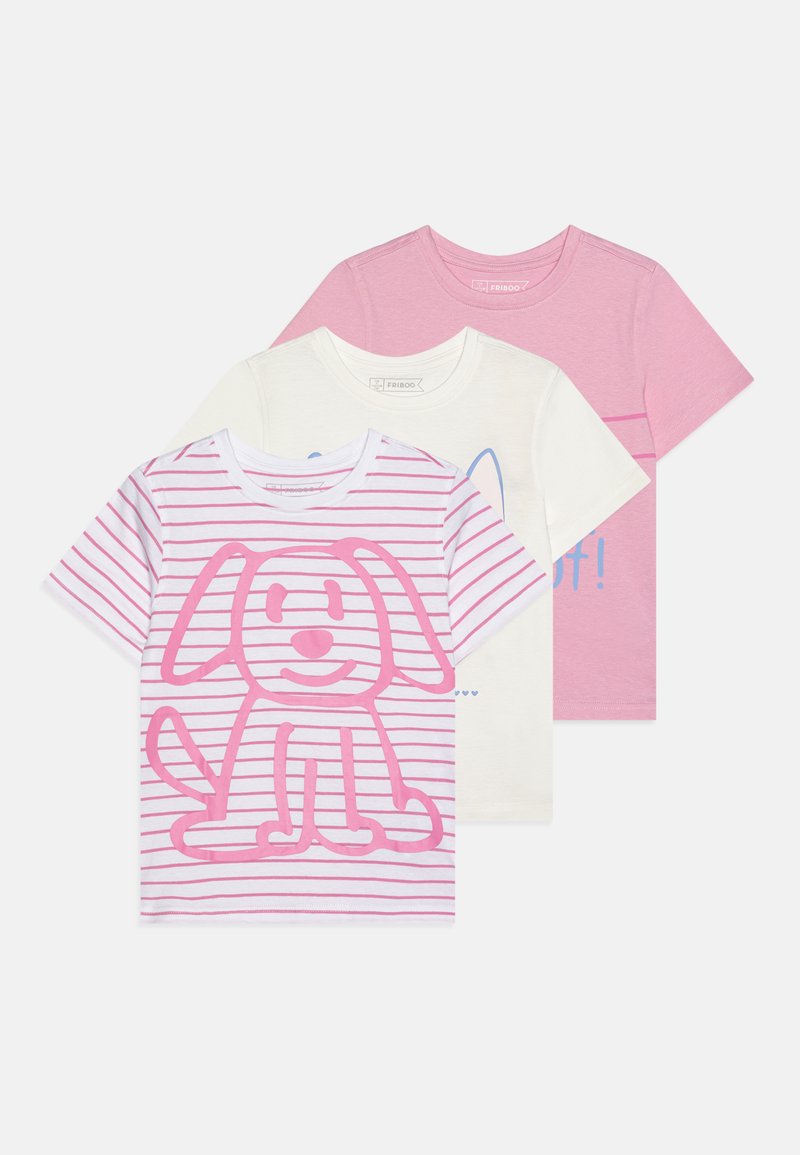 Friboo 3 PACK - T-shirt estampada - light pink/white