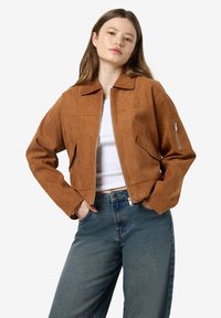 Noisy May - NMAUDREY  - Imitatieleren jas - toasted coconut Miniatuurafbeelding 1