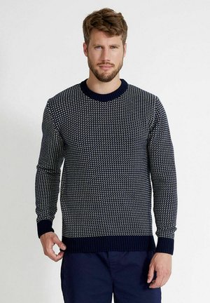 MATTEO CREW - Jumper - navy off white