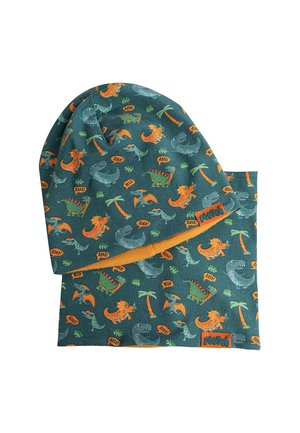 SET - Mütze - dark blue   dinosaurs