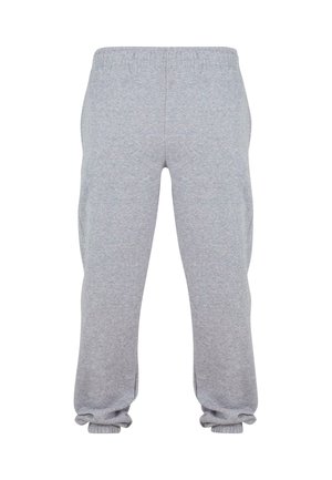 Pantalones de chándal grises con cintura elástica, puños ajustados y bolsillos laterales. Fabricados con material de algodón suave y con un diseño minimalista.