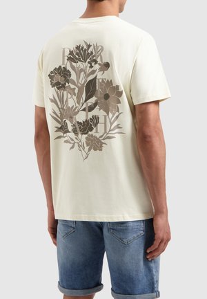 REGULAR FIT CREWNECK  - T-shirt print - ecru