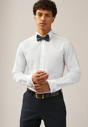 OCCASION SET - Alkalmi ing - white silver glitter bow tie