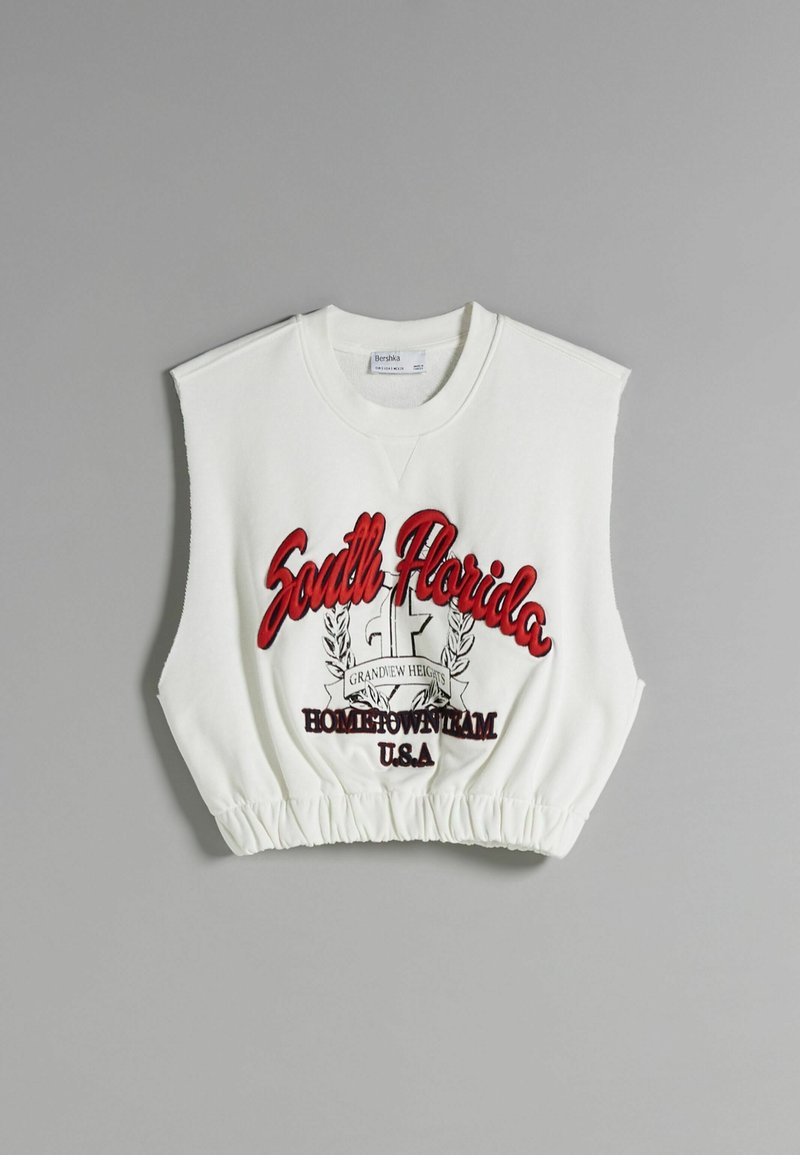 Sudadera Basica Sudadera Blanca Corta Bershka Bershka Top White