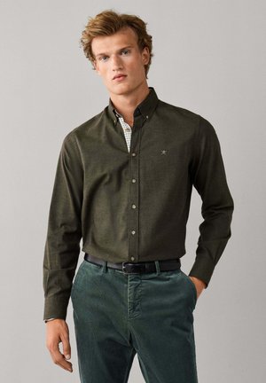 Hackett London, HACKETT LONDON SHIRT FLANNEL MULTI TRIM - Camisa - hunter green