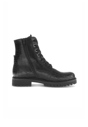 Platform ankle boots - schwarz micro