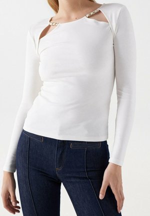 Langærmet T-shirt - beige