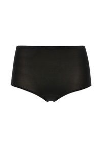 Slip neri a vita alta realizzati in tessuto morbido e leggero, con un design senza cuciture e una cintura elastica per garantire comfort.