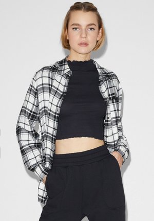 Button-down blouse - black/white