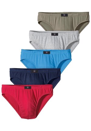 H.I.S 5 PACK - Slip - grau/meliert/rot/marine/blau/khaki
