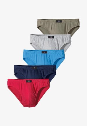 H.I.S 5 PACK - Briefs - grau/meliert/rot/marine/blau/khaki