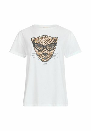 WITH APPLIQUÉS - T-shirt con stampa - white