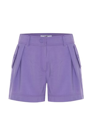 Violet muotoonommellut shortsit etutaiteilla, sivutaskuilla ja nappitiedoilla. Tyylikäs rakenne ja sujuva muotoilu.