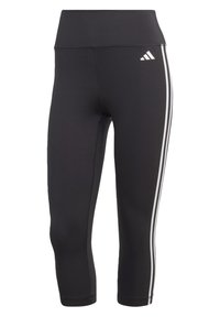 ESSENTIALS 3-STRIPES HIGH-WAISTED - Sportske hlače 3/4 - black