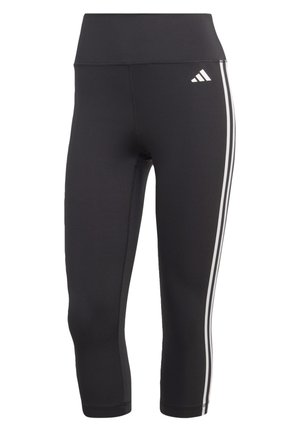 adidas Performance ESSENTIALS 3-STRIPES HIGH-WAISTED - Sportske hlače 3/4 - black
