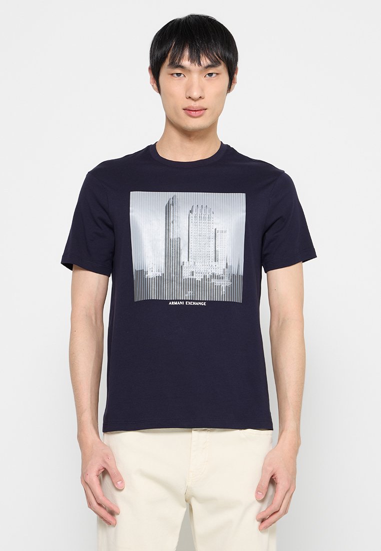 Armani Exchange T-shirt print blauw Armani Exchange T-shirt print blauw