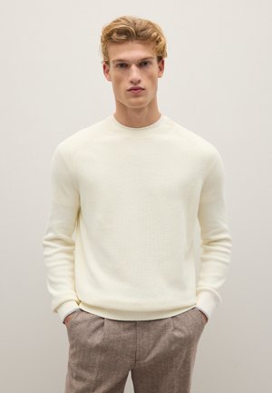 REGULAR FIT WITH CREW NECK - Jersey de punto - light beige