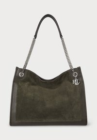 SUEDE & LEATHER LARGE BRADLEY TOTE BAG - Shopping bag - dark olive