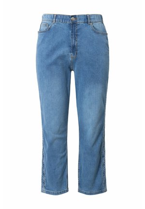Studio Untold SEITLICHE STICKEREIBORTE POCKET - Vaqueros slim fit - light blue