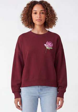 watapparel, BLUME - Sweatshirt - burgundy