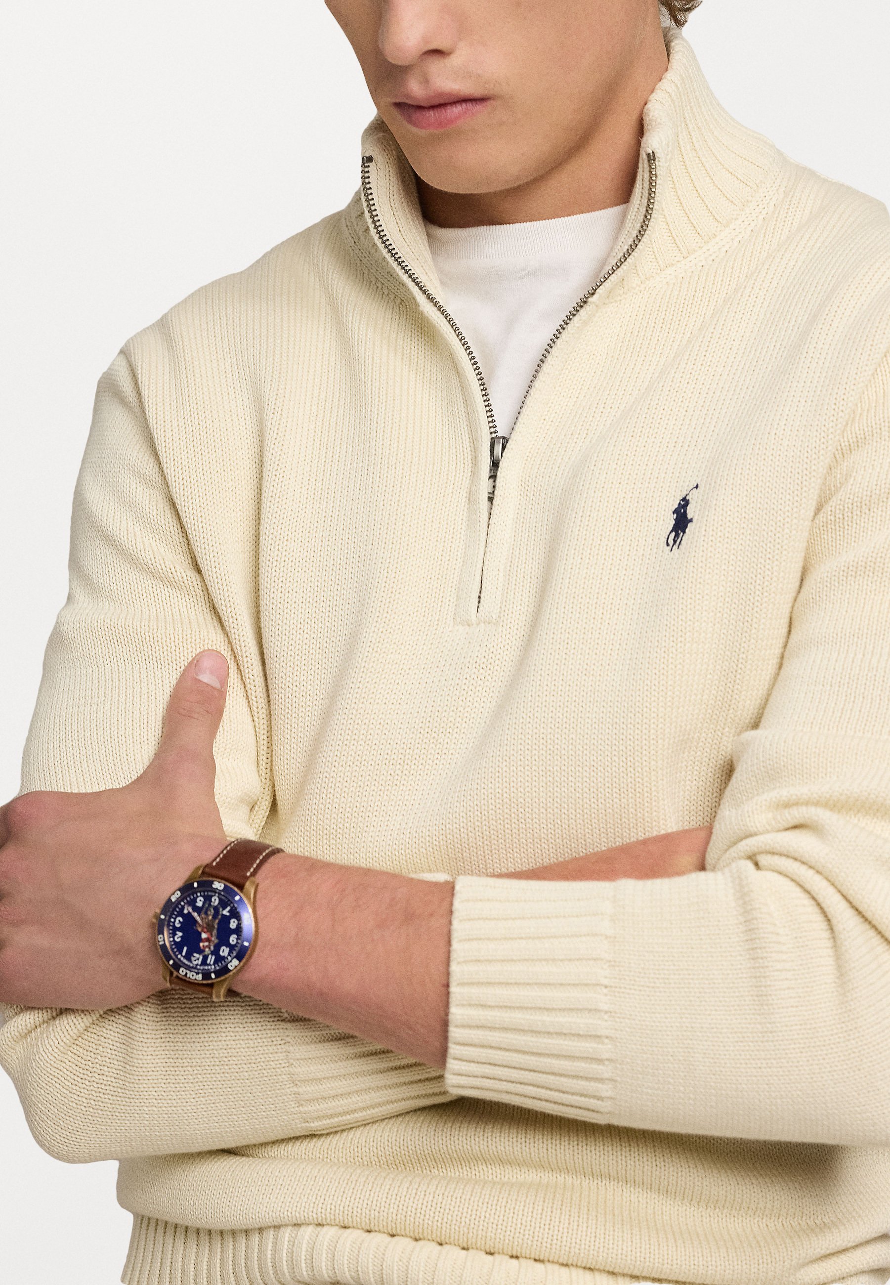 送関込 POLO RALPHLAUREN COTTON QUARTER-ZIP SWEATER Polo Ralph Lauren COTTON QUARTER ZIP SWEATER - Jumper - new