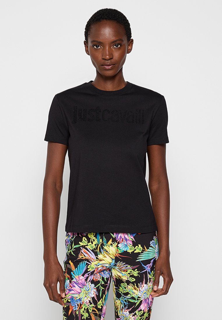 Just Cavalli T-shirt print zwart