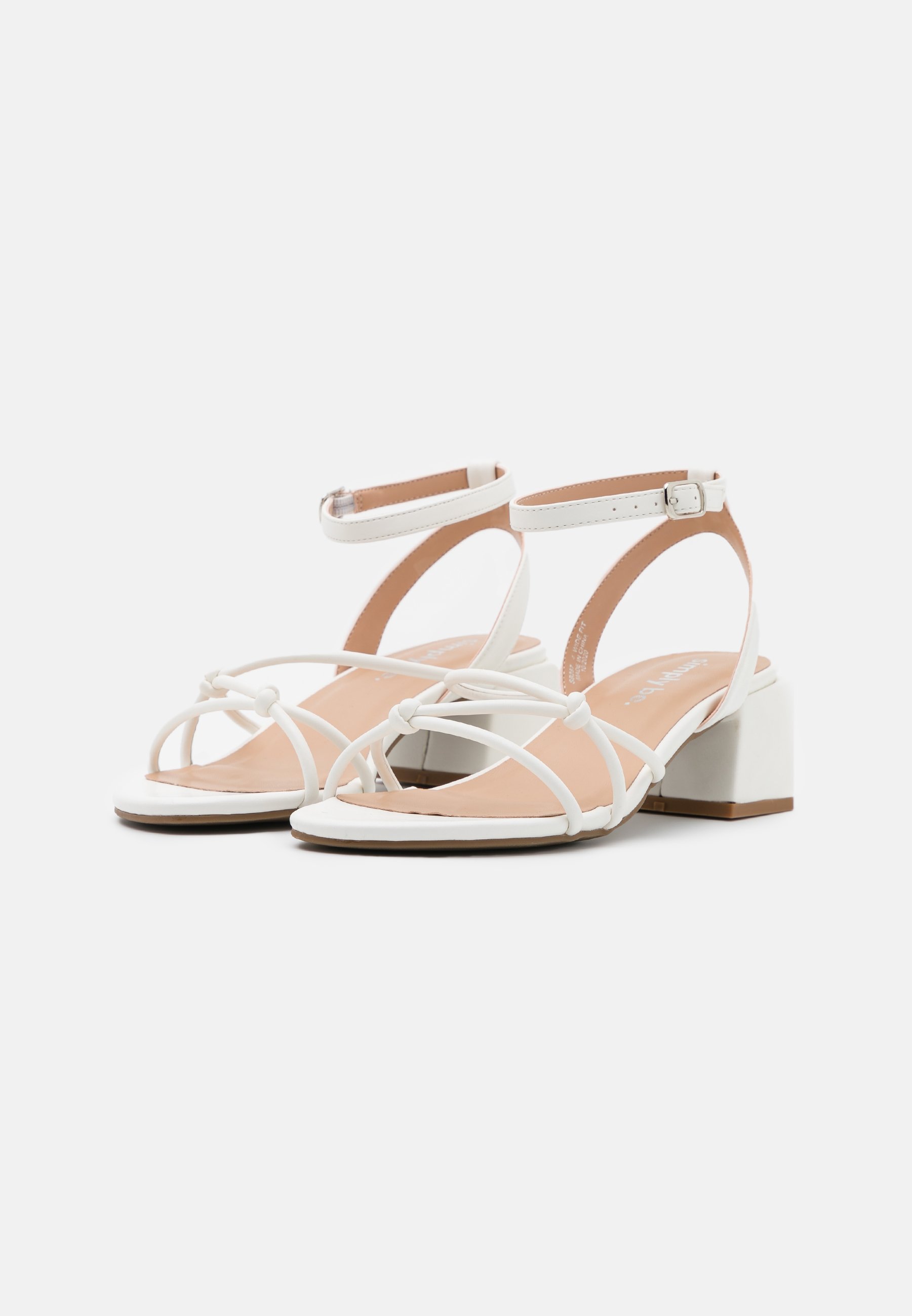 simply be white sandals