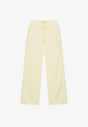 PULL&BEAR, FLOWING TROUSERS WITH AN ELASTICATED WAISTBAND - Pantalon classique - yellow