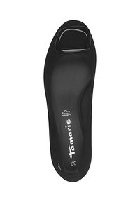 Chaussure plate noire en suède lisse, au design à bout carré et à l'aspect sobre. Dotée d'une semelle intérieure rembourrée pour un confort optimal.